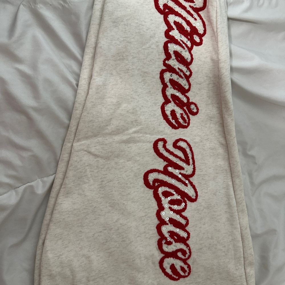 Disney Minnie Mouse Cream Sweatpants with Red and Black Accent - Picture 2 of 2